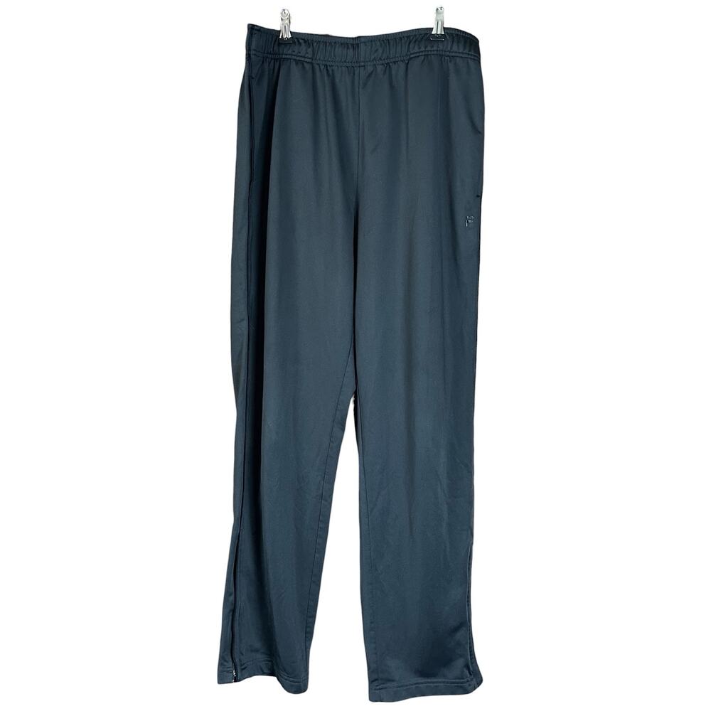 Fila Track Pants Mens Size Medium Dark Charcoal Gray Straight Leg Y2K Ankle Zip